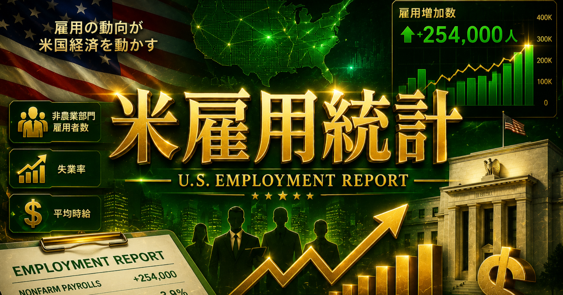 米雇用統計がFXゴールドに与える影響について